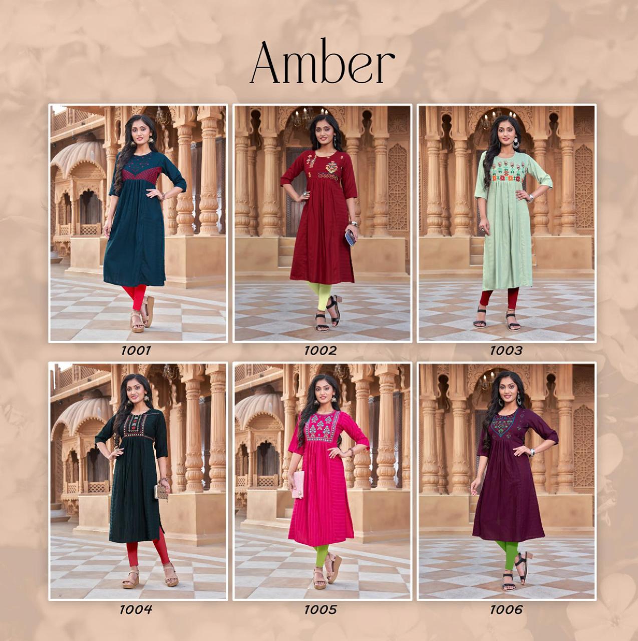 Amber By Paavi 1001-1006 Designer Kurtis Catalog